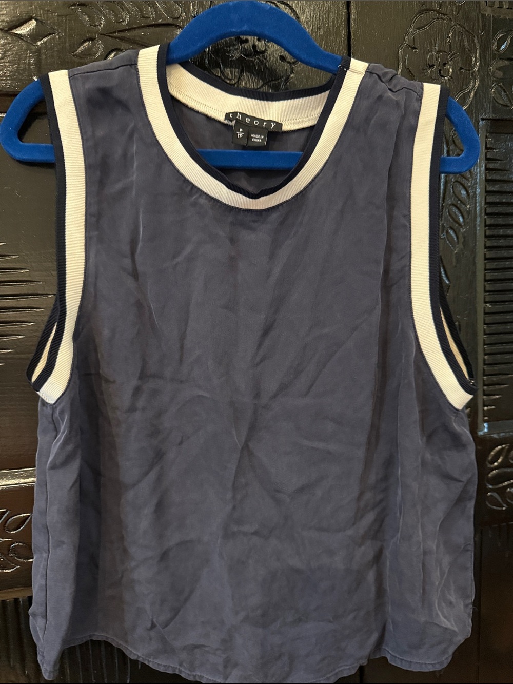 Theory Navy Tank with White Trim